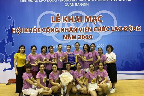 Đoàn viên Công đoàn Trường Mầm non Tuổi Hoa tham gia Hội khoẻ công nhân viên chức, lao động  quận Ba Đình năm 2020
