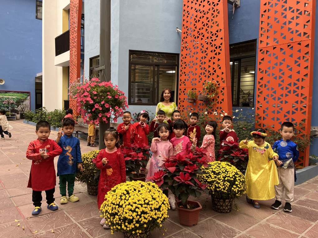 Hưởng ứng tuần lễ áo dài Việt Nam của bé lớp B1